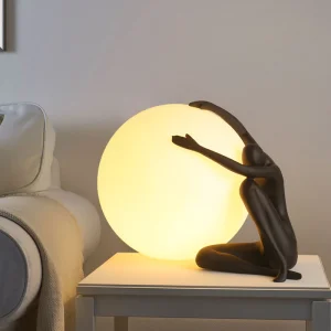 Modern and Simple Nordic Indoor LED Table Lamp High-quality Spherical Portrait Sculpture Made of Resin Factory Direct Sales