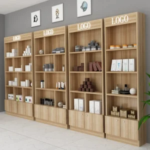 Wooden Floor to Ceiling Display Rack