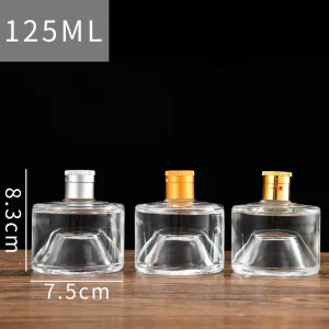 100ml 125ml Mini Empty Vodka Glass Liquor Wine Spirit Bottle with Lid for Brandy Whisky