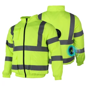 3 Fans Hi Vis Air Conditioned Fan Cooling Jacket Electric Smart 5V Rechargeable Battery Work Jacket