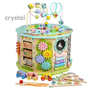 Crystal Wooden Treasure Box Activity Cube