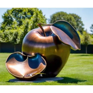Outdoor Bronze Statue Decoration Urban Large Bronze Apple Sculpture