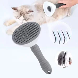 Skin-Friendly Pet Deshedding Brush for Easy Grooming Soft Handle