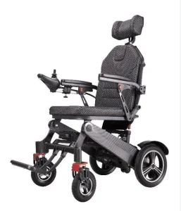2024 Topmedi Reclining Backrest Electric Folding Handicapped Wheelchair