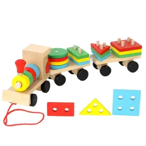 Wooden Train Toy Car Educational Building Blocks