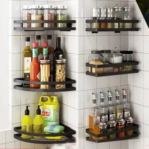 304/201 Stainless Steel Wall-Mounted Spice Rack - Drill-Free Kitchen Storage