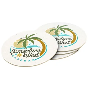 Posavasos impresos personalizados para restaurantes y hoteles disponibles en papel, corcho, pulpa y materiales absorbentes