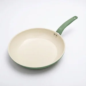 E-Top Green Die Cast No Lid Frying Pan Cookware Kitchen Tool Egg Cake Vegetable Pasta Cooking Skillet with Ergonomic Handle