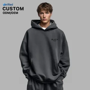 Custom logo 400GSM Heavyweight Men's Hoodies Sweatshirts Luxury French Terry Cotton Oversized Unisex Casual Essentials Pullover