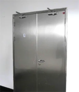 Outdoor Thermal Insulated Fireproof Galvanized Steel Metal Fire-Rated Metal Exterior Interior Fire Emergency Door with Panic Device