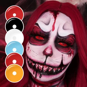 Pseyeche Red Sclera Contacts Full Black Contacts