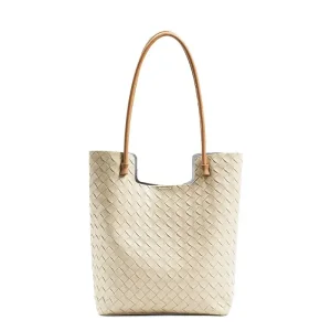 China Cowhide Women's Woven Shoulder Tote