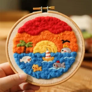 20*20 Creative DIY Wool Needle Felt Painting Embroidery Kit