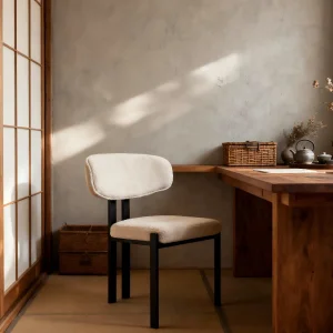 Cadeira de Jantar Moderna Comercial Ergonômica Estofada em Metal com Tecido e Padded Branco em Metal Preto para Sala de Estar em Casa, Restaurante, Decoração de Banquete, Móveis