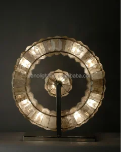 Gold Wheel Crystal Lamp
