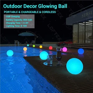 Bonny LED Waterproof Color Changing Glow Night Lamp Inflatable Solar Ball Floating Pool Light