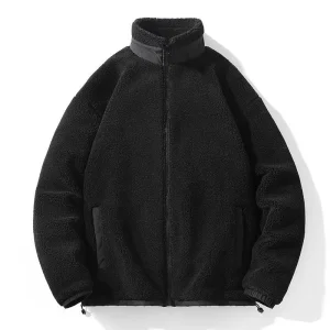 OEM Custom Winter Fashion Zipper Lightweight Sherpa Fleece Jackets for Men