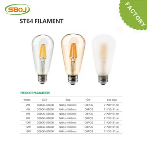 Vintage Edison St64 LED Filament Bulbs for Home Decor