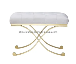 Antique Metal Base Ottoman