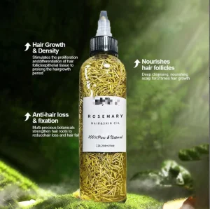 Rosemary Hair Growth Oil &amp; Shampoo Nourishing Anti-Frizz Scalp Care Private Label Wholesale Organic 100ml/200ml