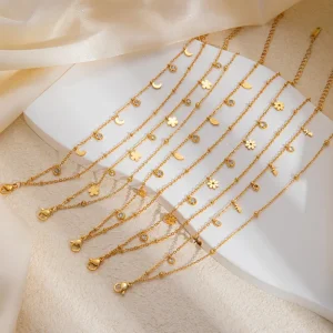 سوار 18K مزدوج بسلسلة رقيقة