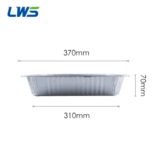 370X270mm Disposable Foil Loaf Baking Pan Aluminum Hot Food Packaging Container with Foil Lid