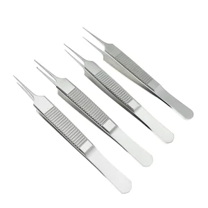 Stainless Steel FUE Hair Transplant Forceps Hair Implanting Tweezers Clamp Ophthalmic Tweezers Straight Platform Tooth
