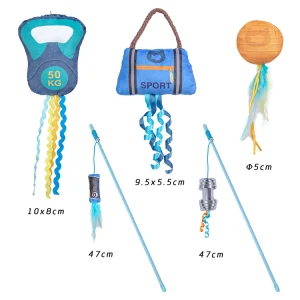 Rena Pet New Design Fashion Interactive Play Funny Shape Fitness Cat Teaser Toy with Catnip