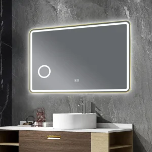 Smart Bathroom Framed Lighted Mirrors Wall LED Mirror with Anti-Fog Espejo