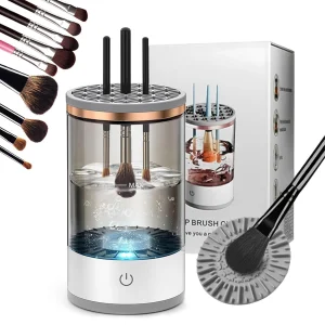 COSYDEER New Electric Makeup Brush Cleaner with Automatic Cleaning and Brush Clean Mat ABS+PC+TPE Material