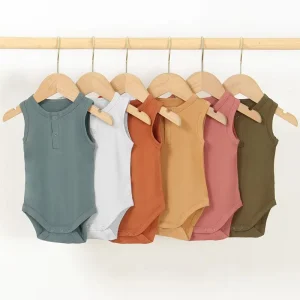 Ropa de bebé personalizada con logo, mono de bebé de manga corta, ropa de verano para infantes