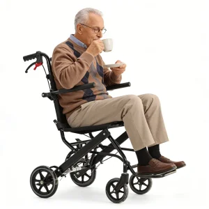 Aviation Aluminum Traveling Wheelchair Safe Transfers Indoors &amp; Outdoors