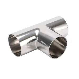 Stainless Steel 304 3 Way Joint Sanitary Mirror Polishing Food-Grade Welded Water Pipe Tee Joint