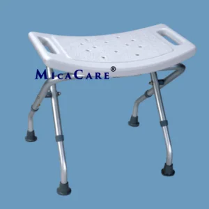 Ergonomic White Bathroom Bench for Seniors and Disabled Individuals