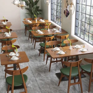 Commercial Use Cafe Furniture Restaurant Booth Seating Minimalist Coffee Shop Furniture Durable Restaurant Tables and Chairs