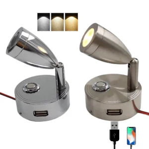 USB Reading LED Boat Light Marine Yacht Touch Dimming Wall Light 12V-24V Marine Supplies