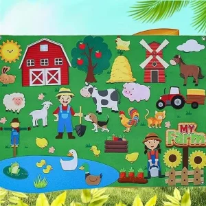 Preschool Learning Felt Story Zoo Educational Play Mat Set