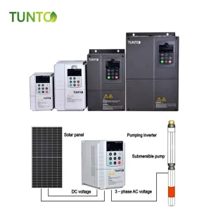 Tunto Single Phase 2.2kW Solar Inverter 12V/24V/48V Input Automatic Control Deep Well Water Pumps Controller AC Submersible Pump