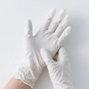 White Nitrile Exam Gloves with Textured Grip for Dental Use