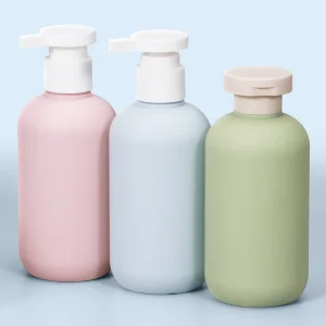 Custom Logo Soft Touch Matte Green HDPE Plastic Shampoo Bottle