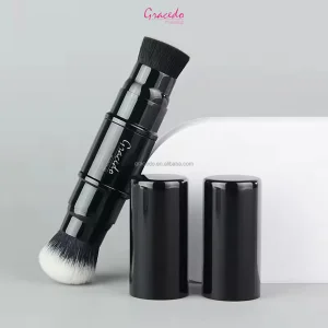 Custom Double Head Retractable Synthetic Hair Face Makeup Brush