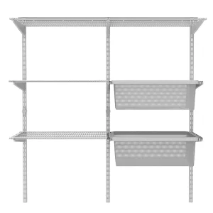 Modern DIY Adjustable Metal Shelving System for Bedroom Walk-in Wardrobe Closet Storage Organization Home Storage Solution