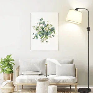 Modern Dimmable Floor Lamp with Arc Design - Sleek Vertical Tall Base for Living Room &amp; Bedroom