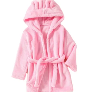 Children Kids Sleepwear Flannel Hooded Bathrobe Plush Breathable Pajamas