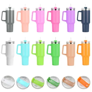 Adventure Stainless Steel Coffee Mug 40oz Tumbler with Handle Lids and Straw