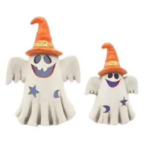 Cheap Hand-Painted Ceramic Ghost with Wings & Yellow Witch Hat – Halloween Decor HDFS8133 Manufacturer, Supplier