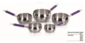 OEM Stainless Steel Saucepan with Silicone Handle