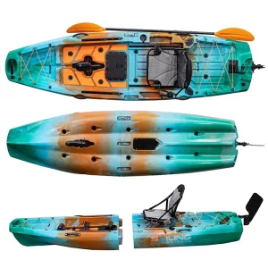 China Directly Sell LLDPE 9.5FT Pedal PRO Fish Modular Kayak 1 Person Ocean Boat 2 Piece Kayaks with Motor