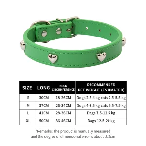 Premium Quality Pet Accessories Cat Collar PU Heart Decoration Dog Collar
