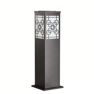 Outdoor Solar Powered Pathway Light with Decorative Geometric Window Design